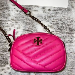 Tory Burch Kira Chevron Small Camera Bag Crazy Pink